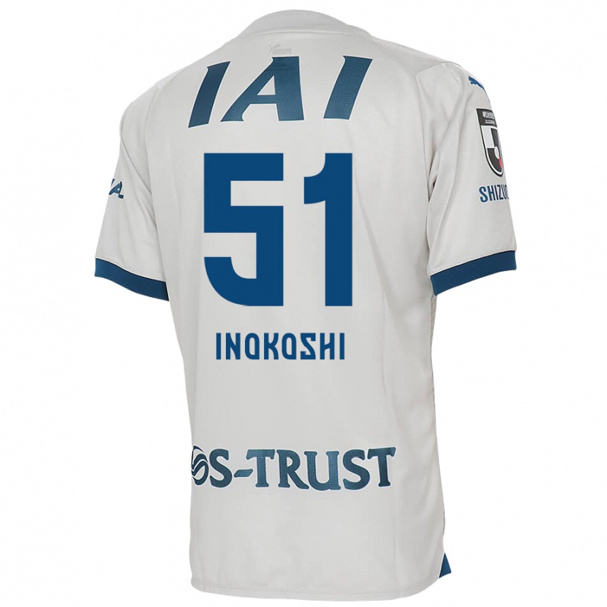 Men Football Yui Inokoshi #51 White Blue Away Jersey 2024/25 T-Shirt Nz