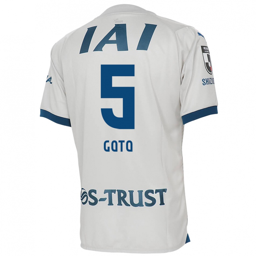 Men Football Keita Goto #5 White Blue Away Jersey 2024/25 T-Shirt Nz