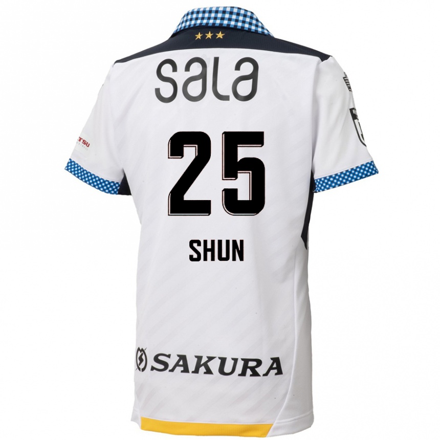 Men Football Shun Nakamura #25 White Black Away Jersey 2024/25 T-Shirt Nz