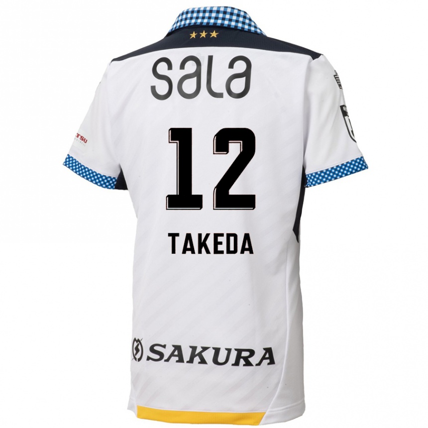 Men Football Yusei Takeda #12 White Black Away Jersey 2024/25 T-Shirt Nz