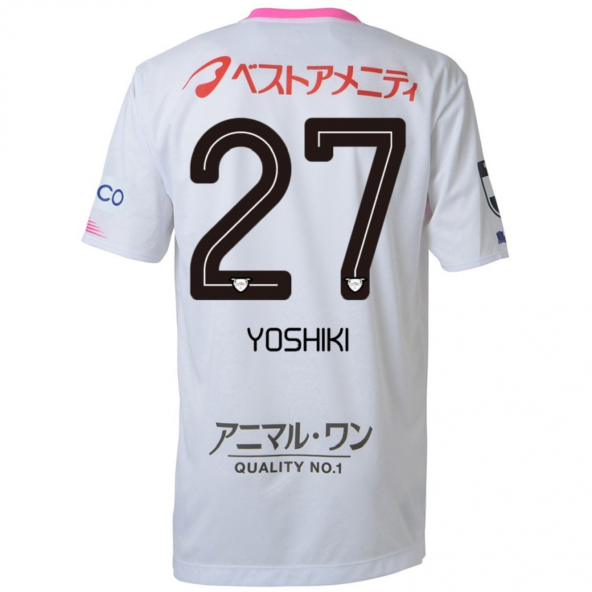 Men Football Yoshiki Narahara #27 White Blue Pink Away Jersey 2024/25 T-Shirt Nz