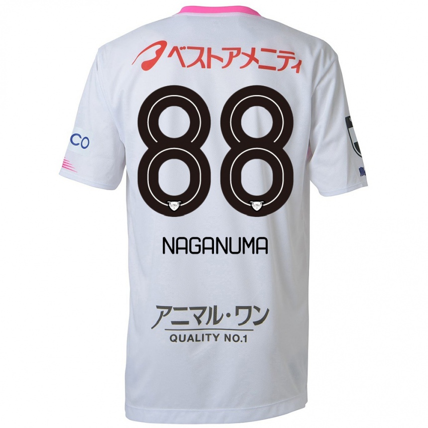 Men Football Yoichi Naganuma #88 White Blue Pink Away Jersey 2024/25 T-Shirt Nz