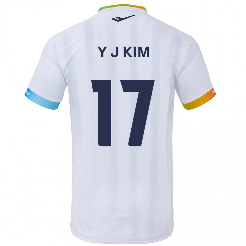 Men Football Jin-Ya Kim #17 White Blue Away Jersey 2024/25 T-Shirt Nz