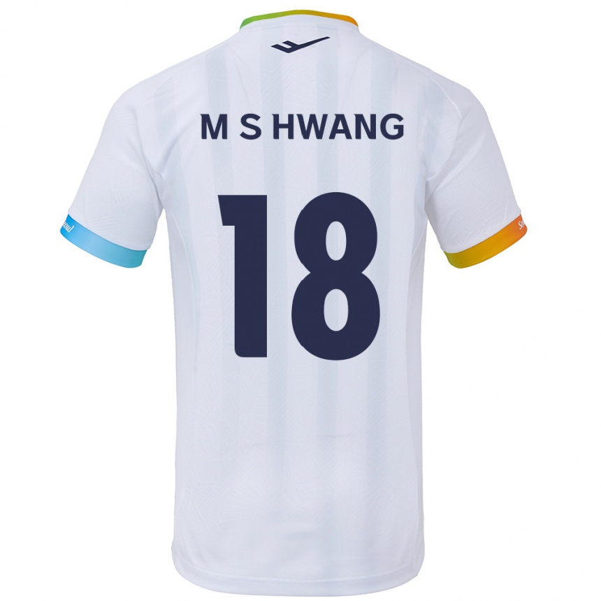 Men Football Seong-Min Hwang #18 White Blue Away Jersey 2024/25 T-Shirt Nz