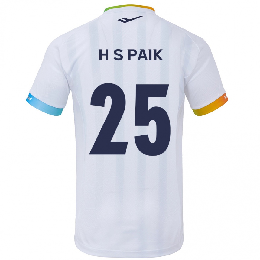 Men Football Sang-Hoon Paik #25 White Blue Away Jersey 2024/25 T-Shirt Nz