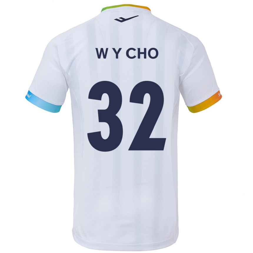 Men Football Young-Wook Cho #32 White Blue Away Jersey 2024/25 T-Shirt Nz