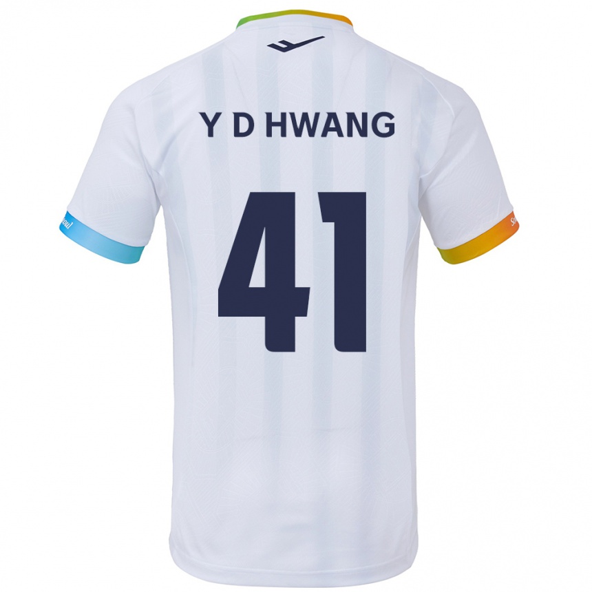 Men Football Do-Yoon Hwang #41 White Blue Away Jersey 2024/25 T-Shirt Nz