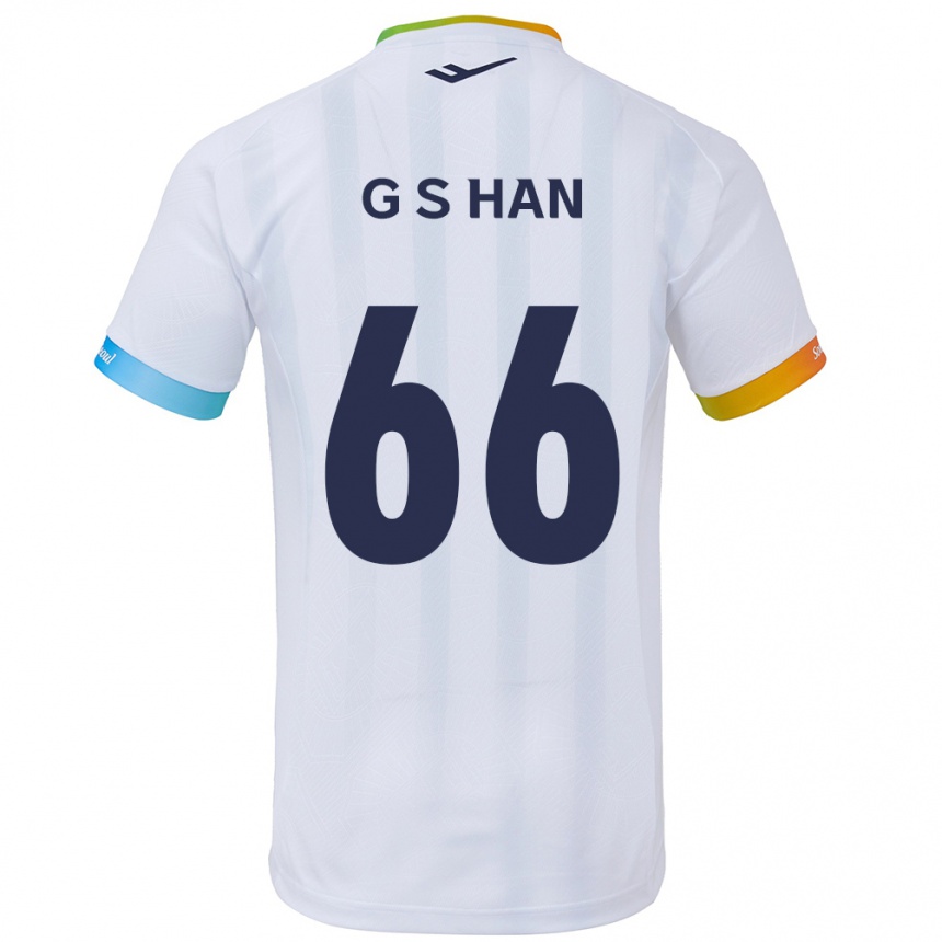 Men Football Seung-Gyu Han #66 White Blue Away Jersey 2024/25 T-Shirt Nz