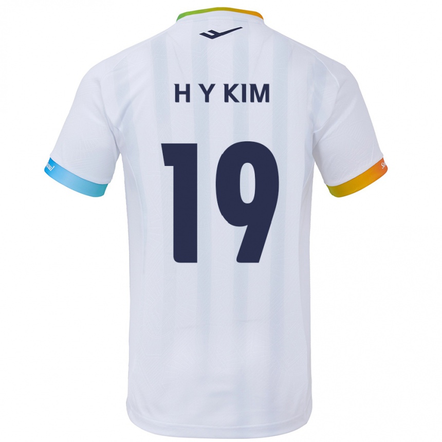 Men Football Yong-Hyuk Kim #19 White Blue Away Jersey 2024/25 T-Shirt Nz