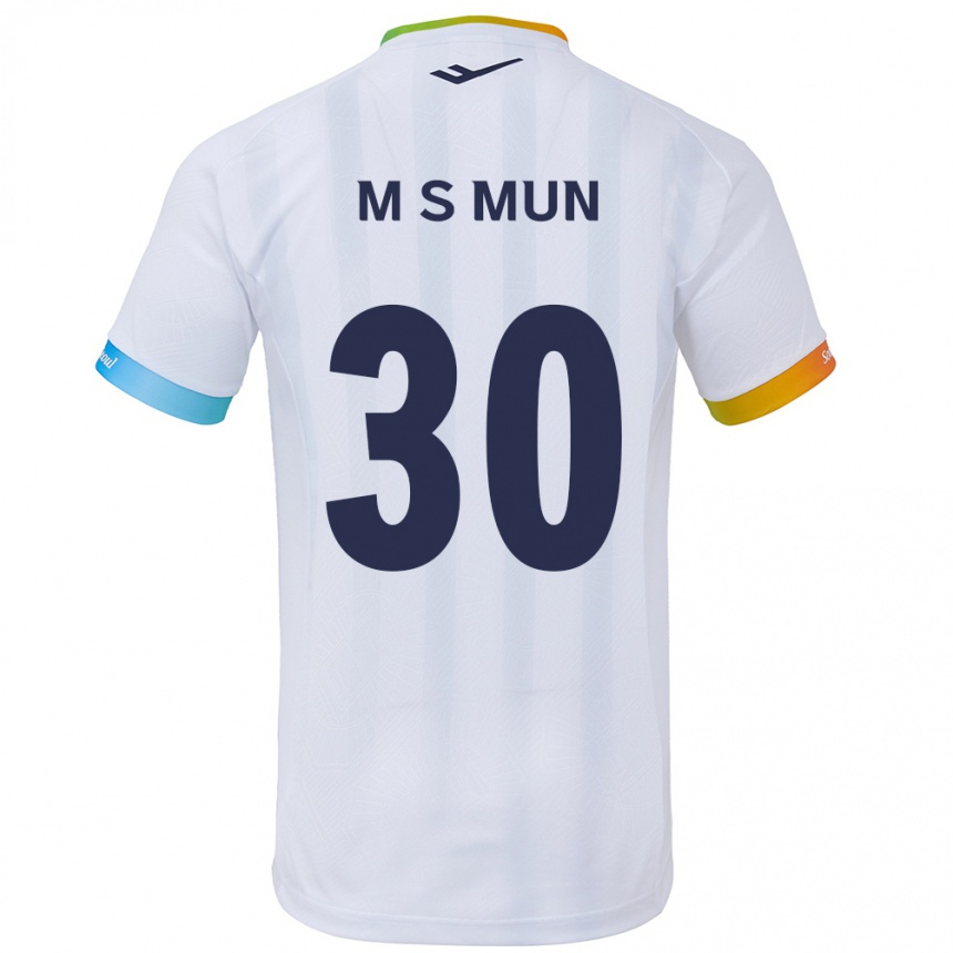 Men Football Seong-Min Mun #30 White Blue Away Jersey 2024/25 T-Shirt Nz