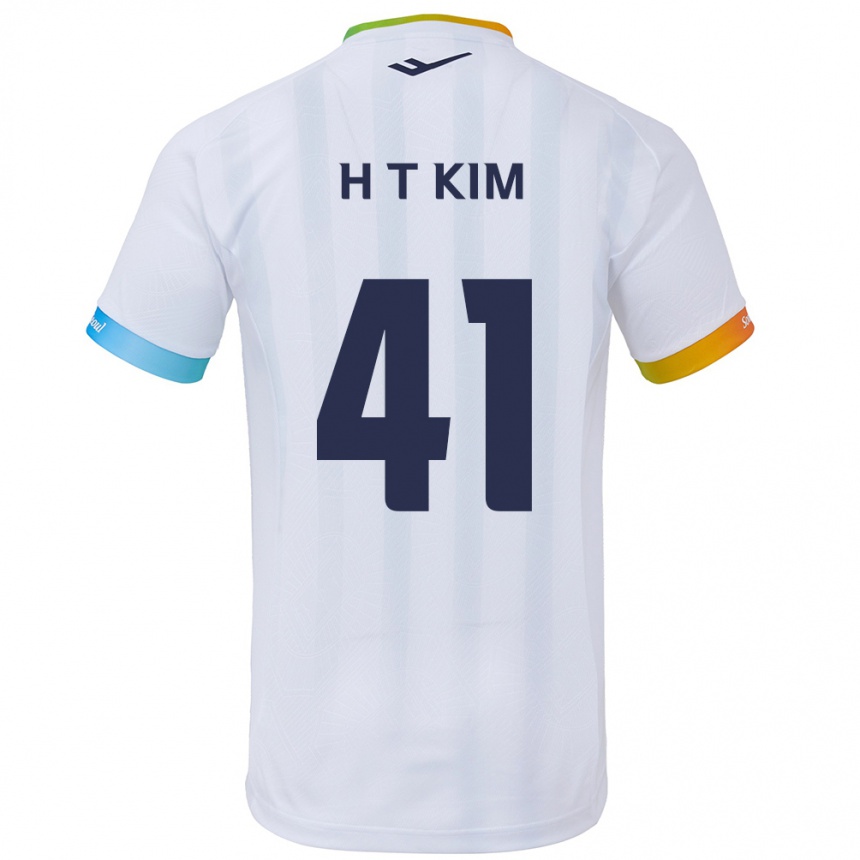 Men Football Tae-Ho Kim #41 White Blue Away Jersey 2024/25 T-Shirt Nz