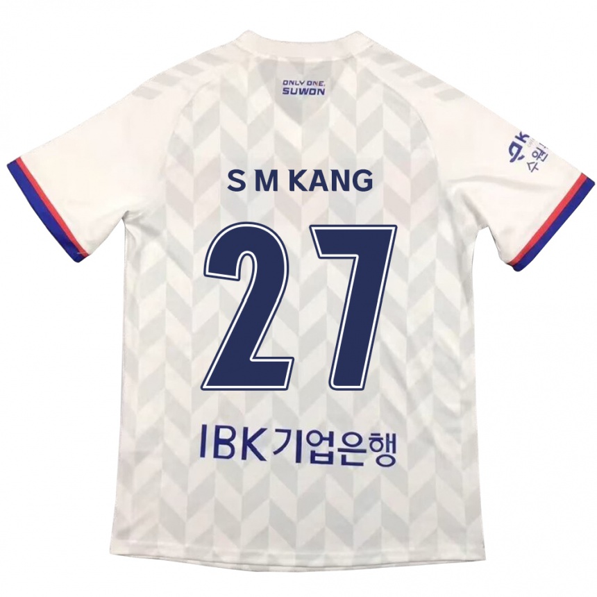 Men Football Min-Sung Kang #27 White Blue Away Jersey 2024/25 T-Shirt Nz