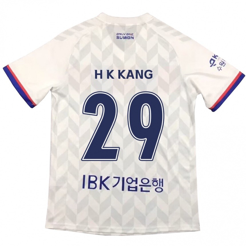 Men Football Kyo-Hun Kang #29 White Blue Away Jersey 2024/25 T-Shirt Nz