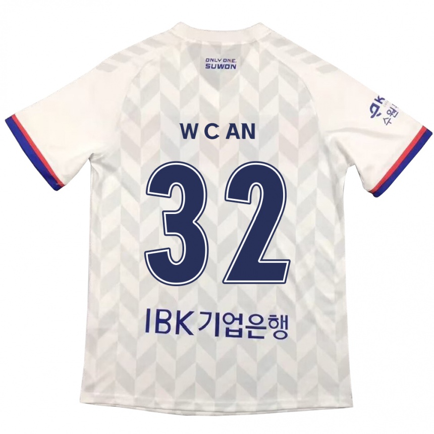 Men Football Chi-Woo An #32 White Blue Away Jersey 2024/25 T-Shirt Nz