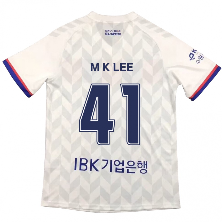 Men Football Kyung-Min Lee #41 White Blue Away Jersey 2024/25 T-Shirt Nz