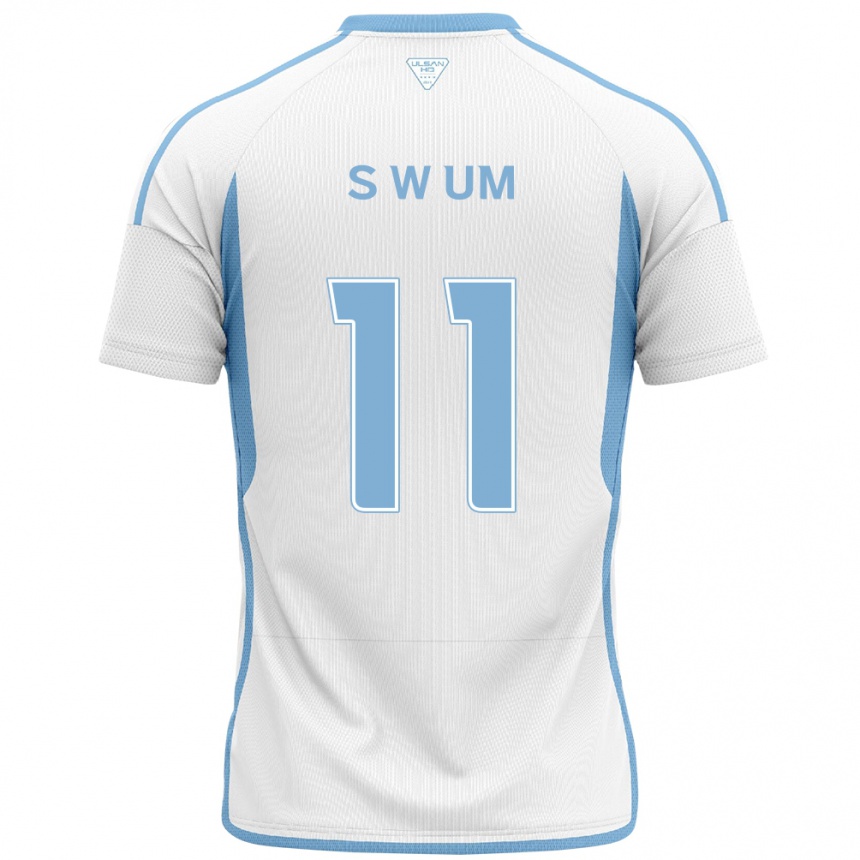 Men Football Won-Sang Um #11 White Blue Away Jersey 2024/25 T-Shirt Nz