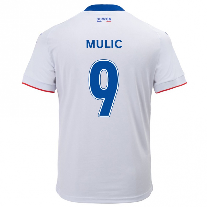 Men Football Fejsal Mulic #9 White Blue Away Jersey 2024/25 T-Shirt Nz