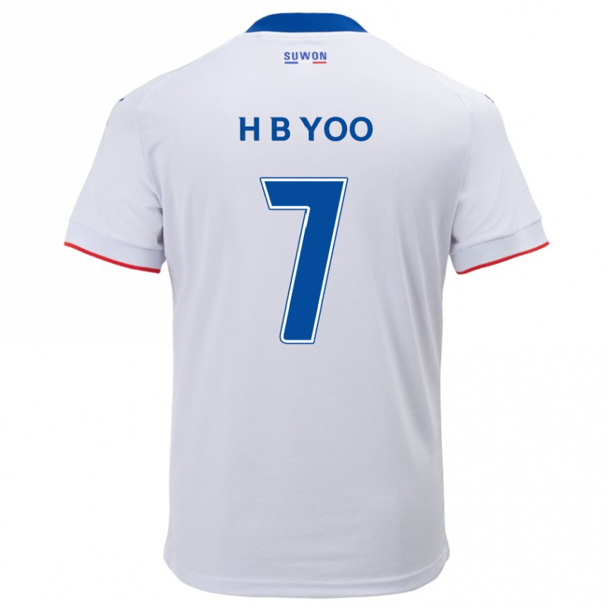 Men Football Byung-Heon Yoo #7 White Blue Away Jersey 2024/25 T-Shirt Nz