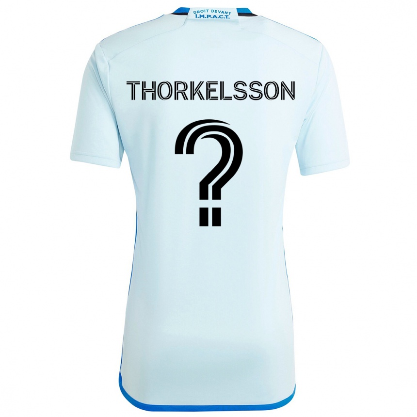 Men Football Róbert Orri Thorkelsson #0 Ice Blue Away Jersey 2024/25 T-Shirt Nz