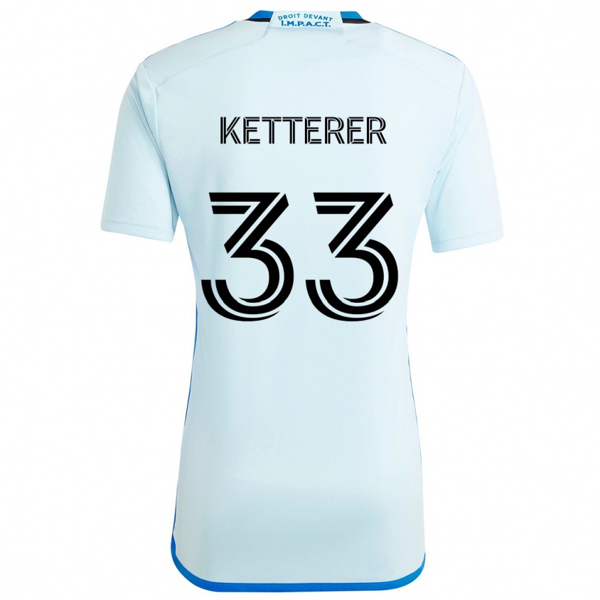 Men Football Logan Ketterer #33 Ice Blue Away Jersey 2024/25 T-Shirt Nz