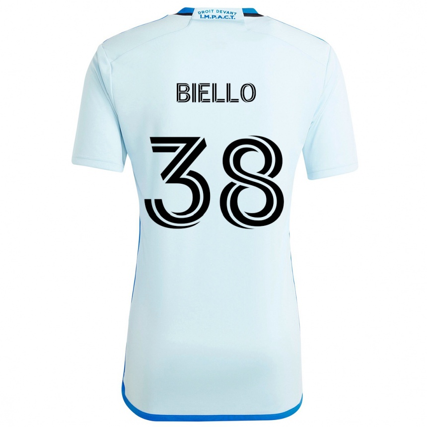 Men Football Alessandro Biello #38 Ice Blue Away Jersey 2024/25 T-Shirt Nz