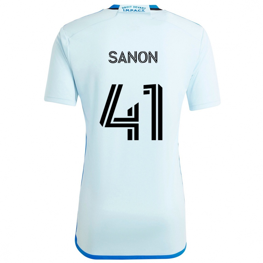 Men Football Jérémy Sanon #41 Ice Blue Away Jersey 2024/25 T-Shirt Nz