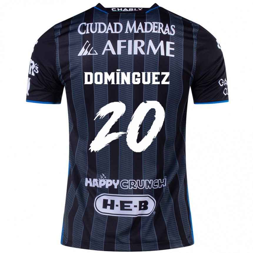 Men Football Misael Domínguez #20 White Black Away Jersey 2024/25 T-Shirt Nz