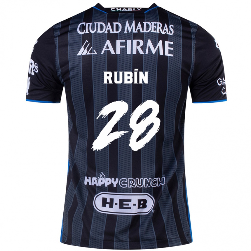 Men Football Rubio Rubín #28 White Black Away Jersey 2024/25 T-Shirt Nz