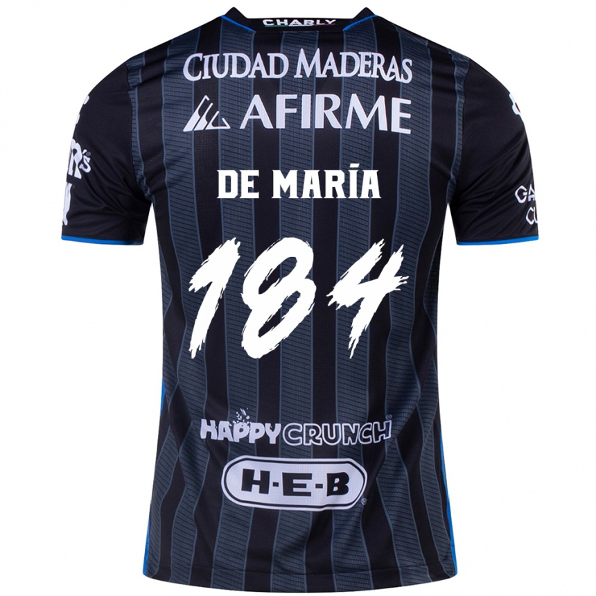 Men Football Antonio De María Y Campos #184 White Black Away Jersey 2024/25 T-Shirt Nz