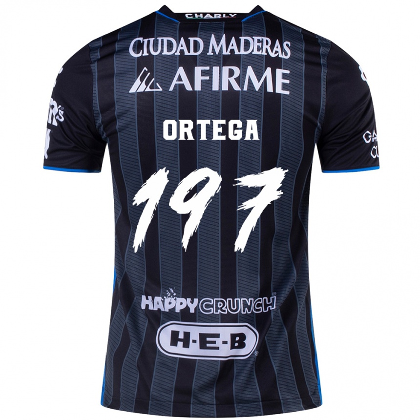 Men Football Javier Ortega #197 White Black Away Jersey 2024/25 T-Shirt Nz