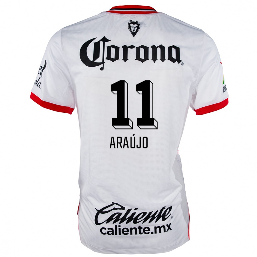 Men Football Maximiliano Araújo #11 White Red Away Jersey 2024/25 T-Shirt Nz