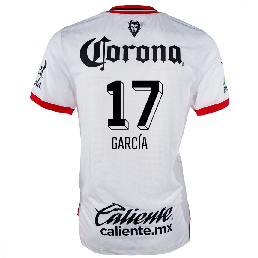 Men Football Brian García #17 White Red Away Jersey 2024/25 T-Shirt Nz