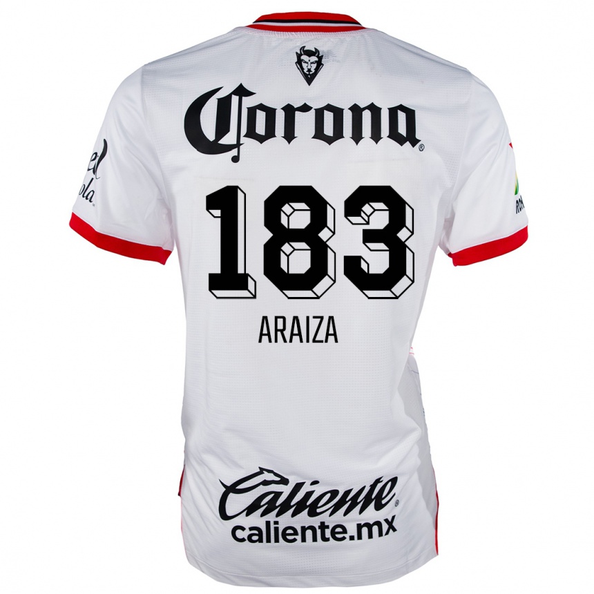 Men Football Daniel Araiza #183 White Red Away Jersey 2024/25 T-Shirt Nz