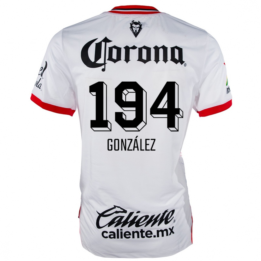 Men Football Cristopher González #194 White Red Away Jersey 2024/25 T-Shirt Nz