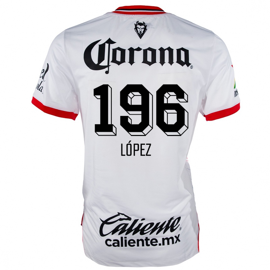 Men Football Ethan López #196 White Red Away Jersey 2024/25 T-Shirt Nz