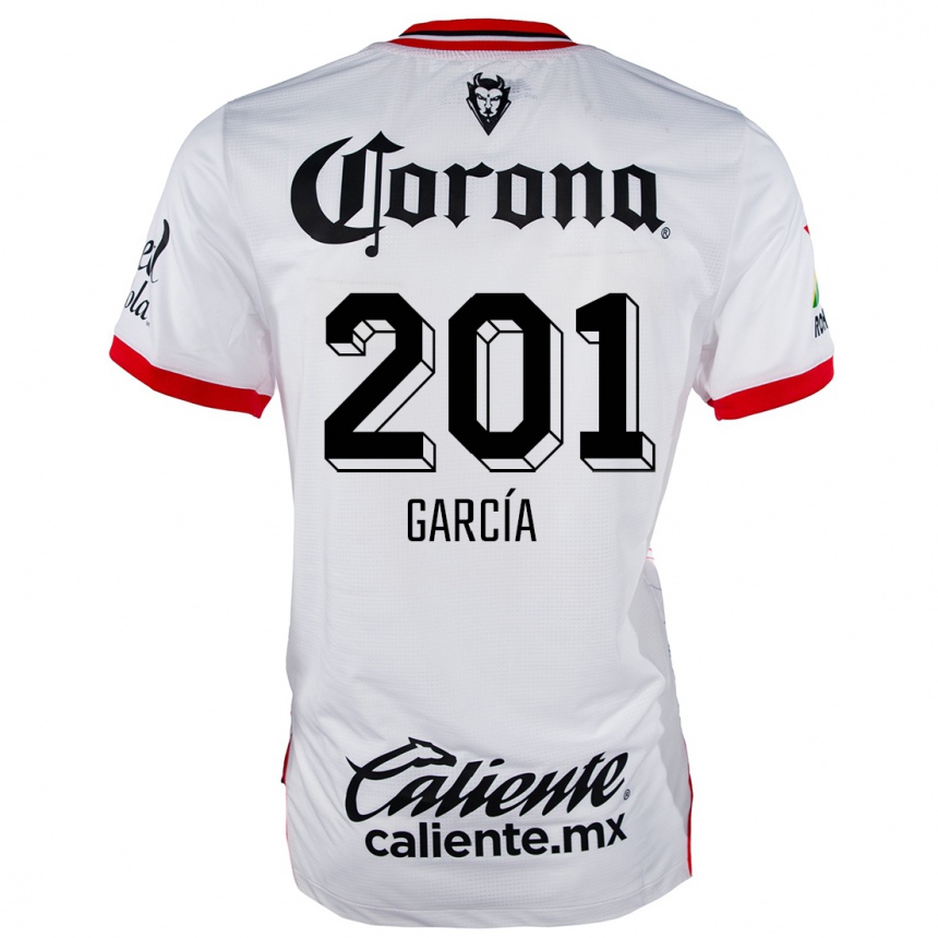 Men Football Eros García #201 White Red Away Jersey 2024/25 T-Shirt Nz