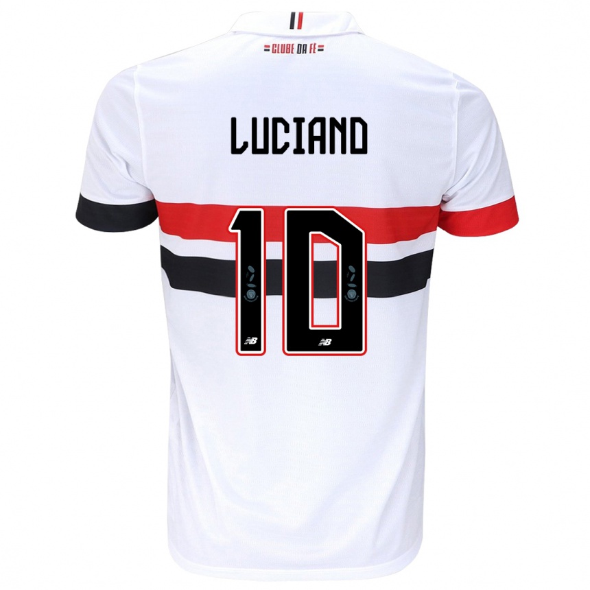 Women Football Luciano #10 White Red Black Home Jersey 2024/25 T-Shirt Nz