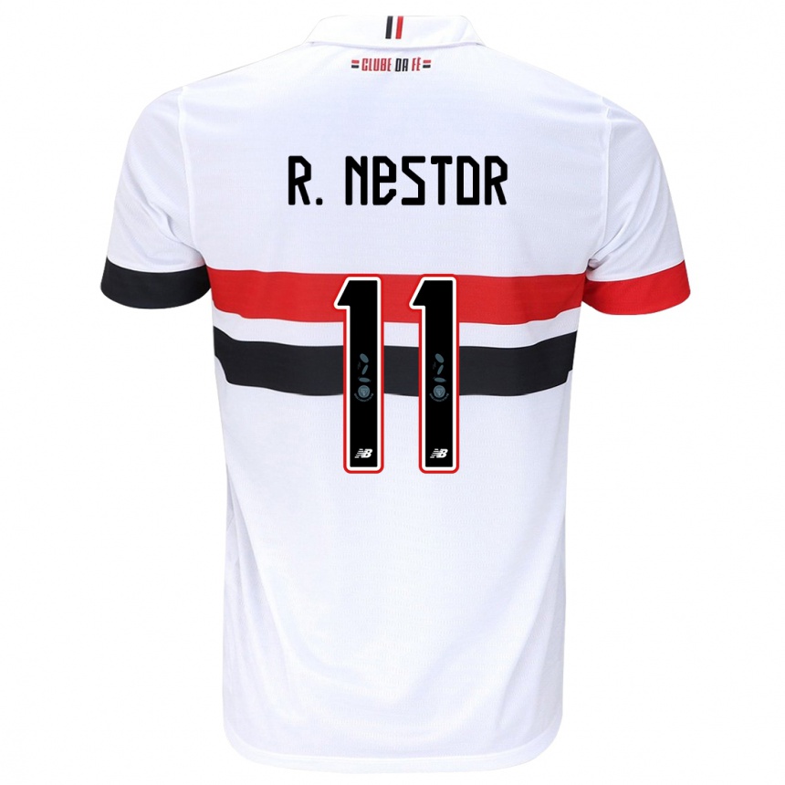 Women Football Rodrigo Nestor #11 White Red Black Home Jersey 2024/25 T-Shirt Nz