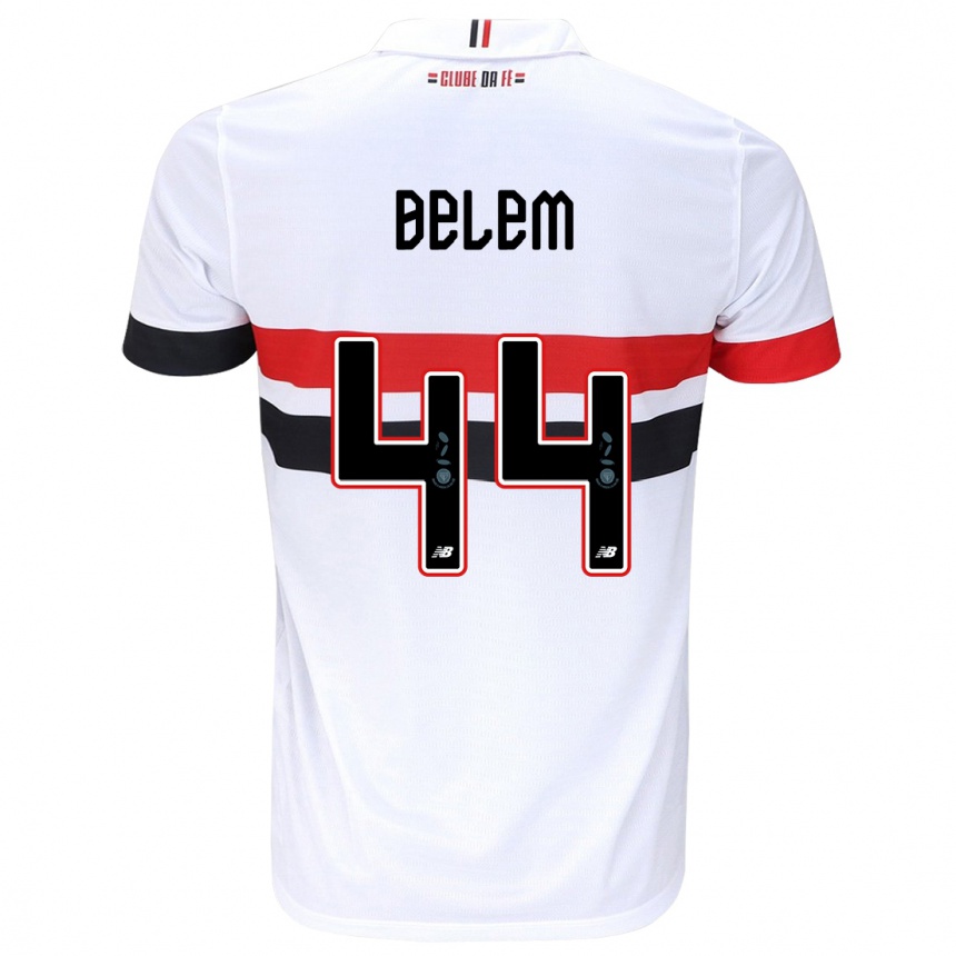 Women Football Matheus Belém #44 White Red Black Home Jersey 2024/25 T-Shirt Nz