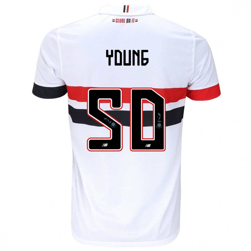 Women Football Young #50 White Red Black Home Jersey 2024/25 T-Shirt Nz