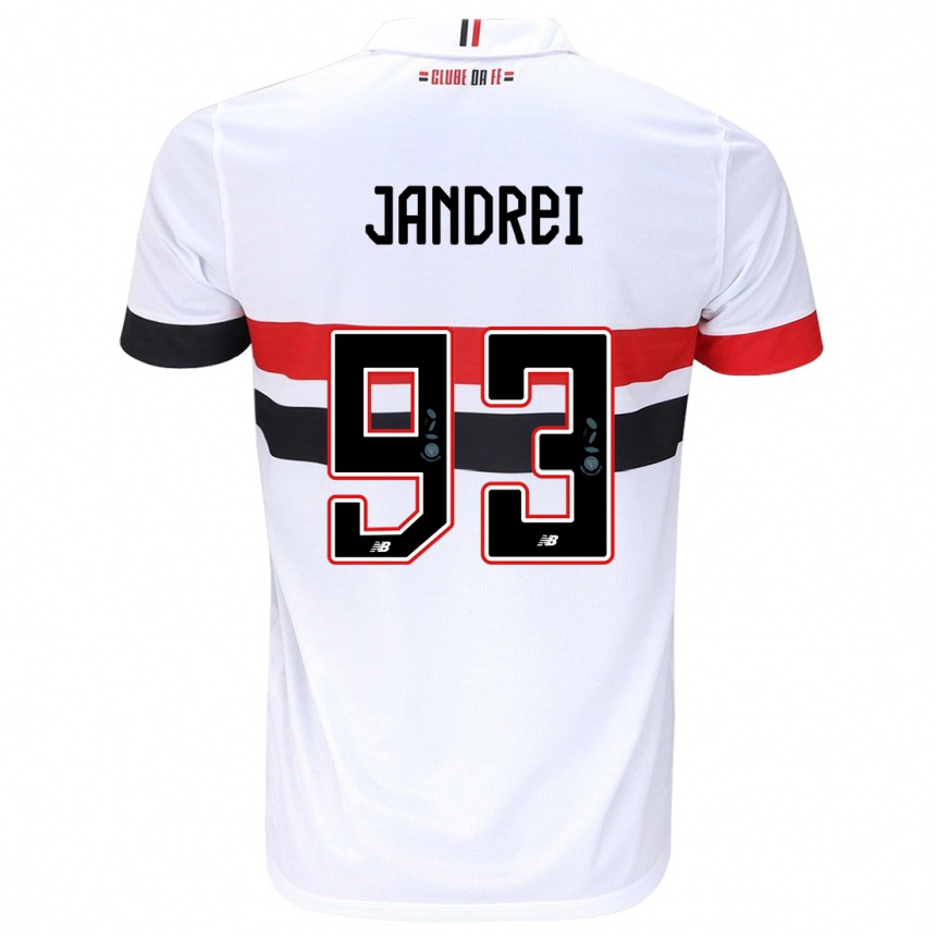 Women Football Jandrei #93 White Red Black Home Jersey 2024/25 T-Shirt Nz