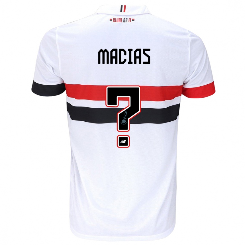 Women Football Juan Macías #0 White Red Black Home Jersey 2024/25 T-Shirt Nz