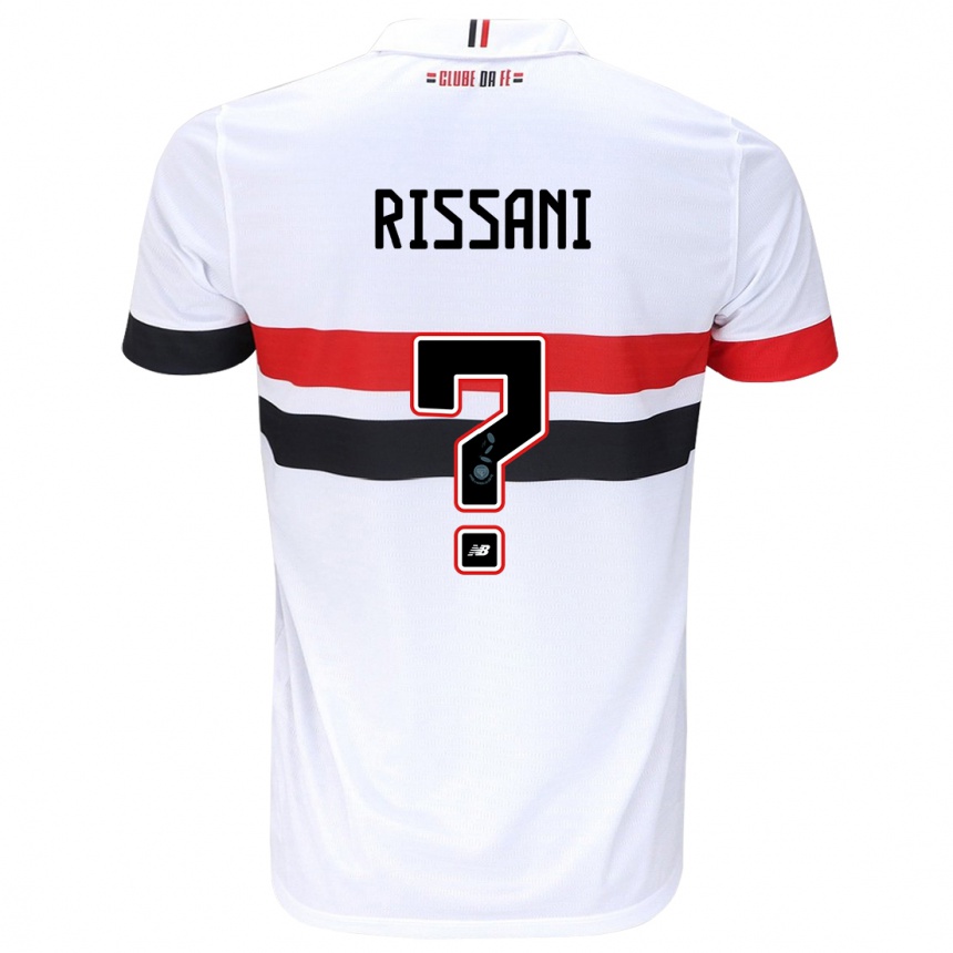 Women Football Felipe Rissani #0 White Red Black Home Jersey 2024/25 T-Shirt Nz