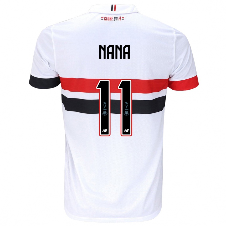 Women Football Naná #11 White Red Black Home Jersey 2024/25 T-Shirt Nz