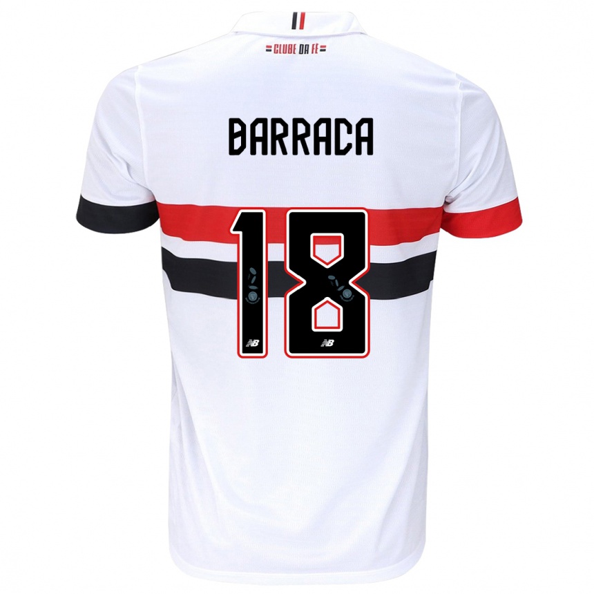 Women Football Barraca #18 White Red Black Home Jersey 2024/25 T-Shirt Nz