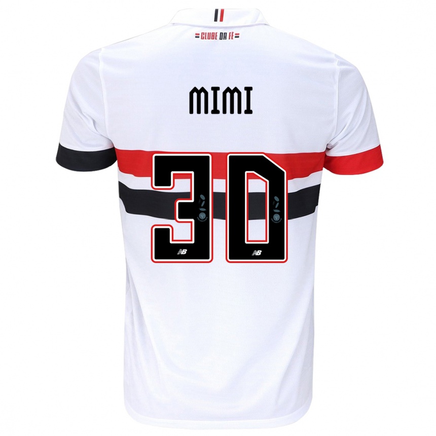 Women Football Mimi #30 White Red Black Home Jersey 2024/25 T-Shirt Nz