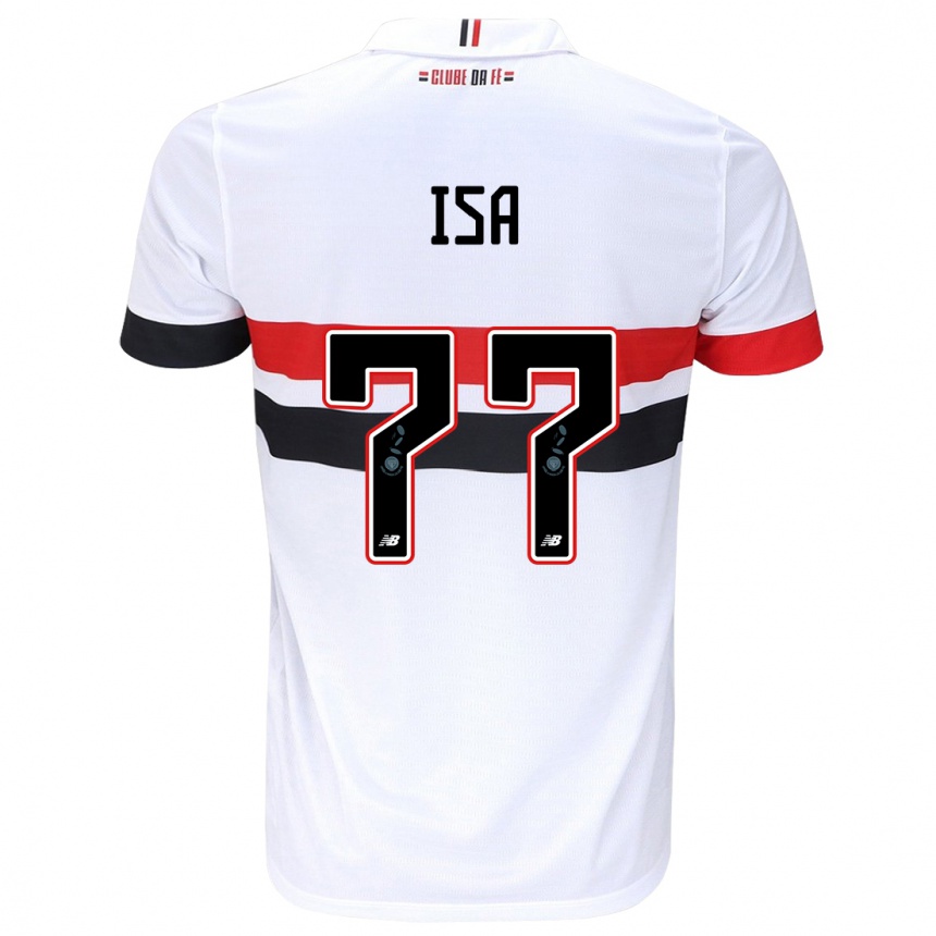 Women Football Isa #77 White Red Black Home Jersey 2024/25 T-Shirt Nz