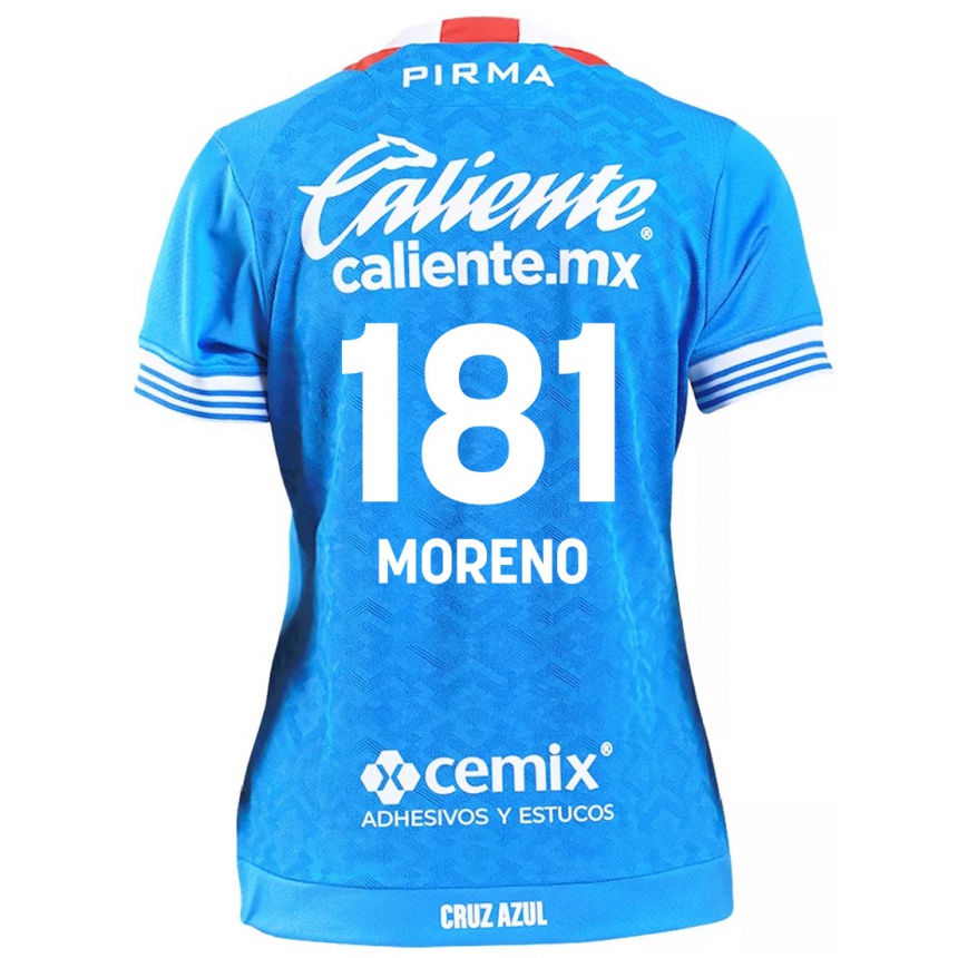 Women Football Roberto Moreno #181 Sky Blue Home Jersey 2024/25 T-Shirt Nz