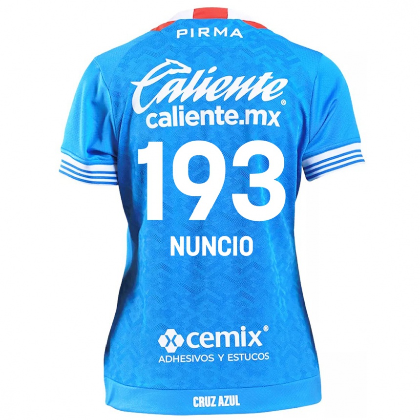 Women Football Jorge Nuncio #193 Sky Blue Home Jersey 2024/25 T-Shirt Nz