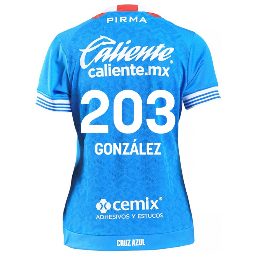 Women Football Rogelio González #203 Sky Blue Home Jersey 2024/25 T-Shirt Nz